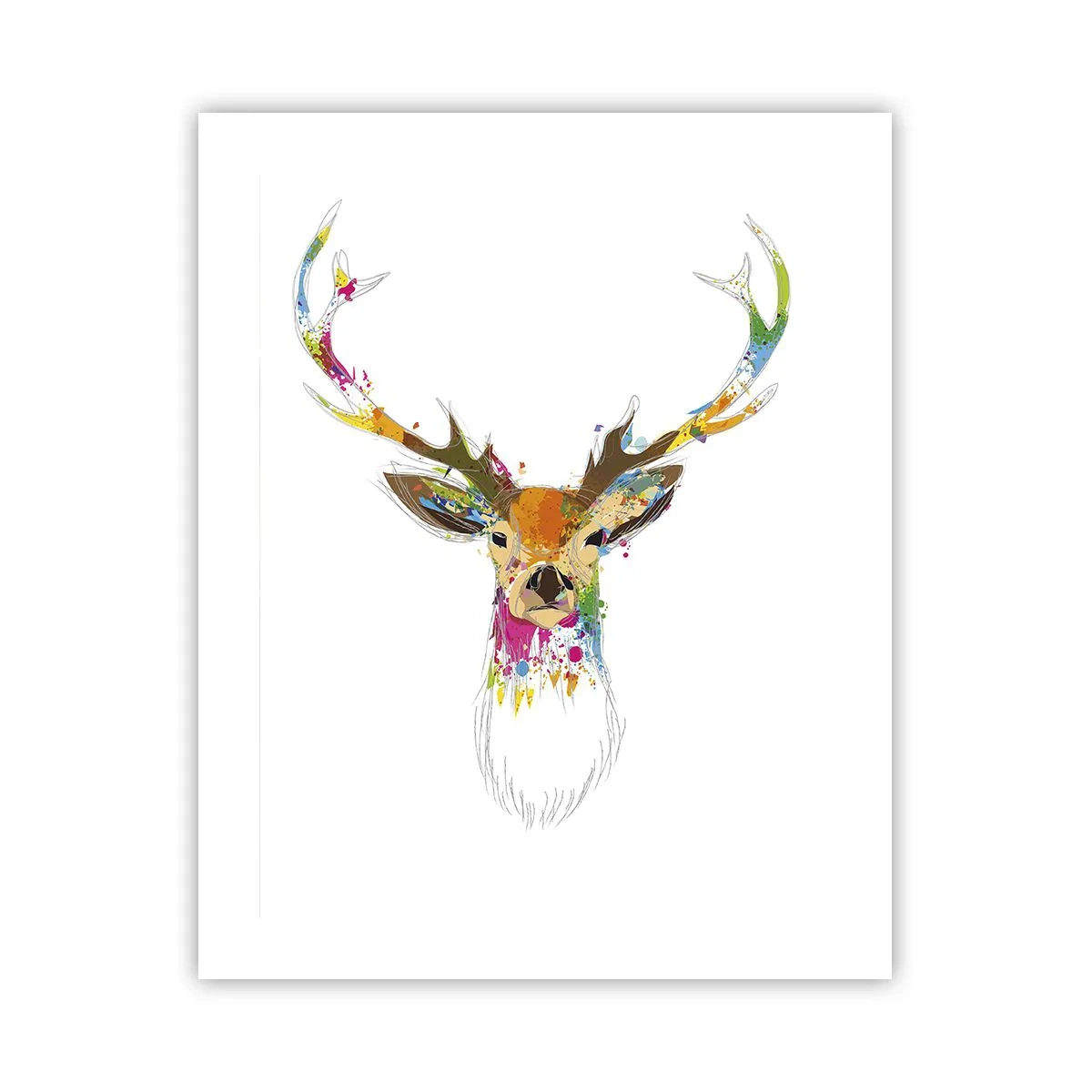 Poster - Ein mildes Reh in Farbe getaucht - 40x50 cm