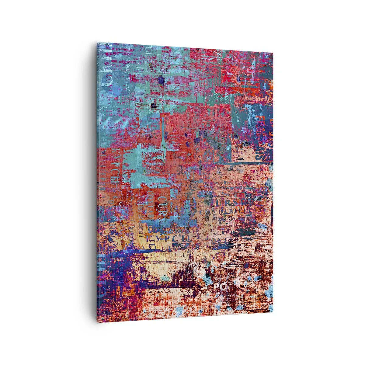 Bild auf Leinwand - Leinwandbild - Eine abstrakte Komposition mit einer Mischung intensiver Farben. - 50x70cm - Erinnerung und Vergessen - Moderne Wanddekoration für Wohnzimmer und Schlafzimmer ARTTOR