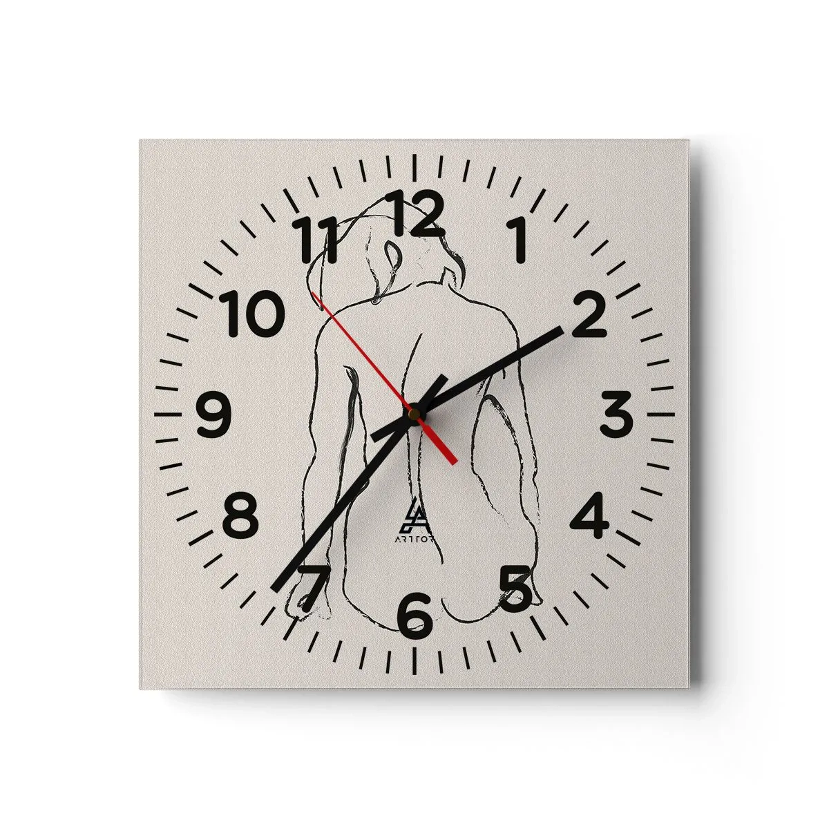 Wanduhr - Glasuhr - Mädchenakt - 30x30 cm