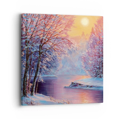 Bild auf Leinwand - Leinwandbild - Die Farben des Winters - 40x40 cm