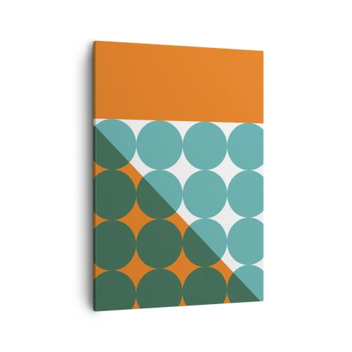 Bild auf Leinwand - Leinwandbild - Geometrische Muster in Kontrastfarben - 50x70cm - Nach oben und schräg - Moderne Wanddekoration für Wohnzimmer und Schlafzimmer ARTTOR