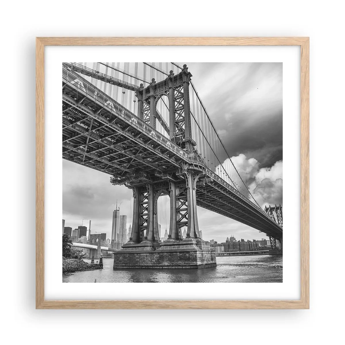 Poster in einem Rahmen aus heller Eiche - Ins Herz der Stadt - 50x50 cm