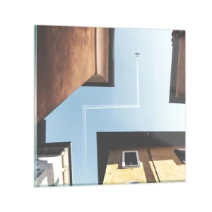 Glasbild - Bild auf glas - Über dem Stadtlabyrinth - 70x70 cm