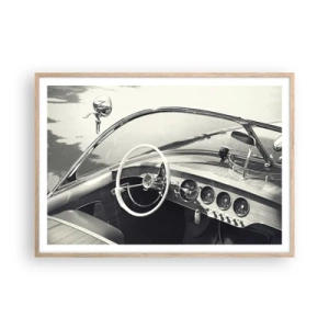 Poster in einem Rahmen aus heller Eiche - Wetter für die Reichen - 100x70 cm