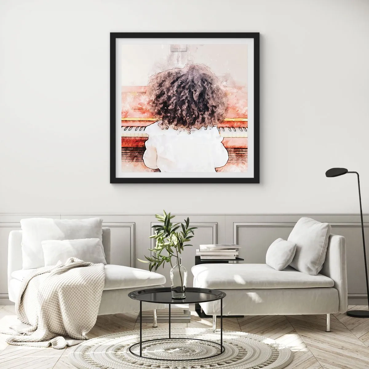 Poster in einem schwarzem Rahmen - In der neuen Welt - 30x30 cm