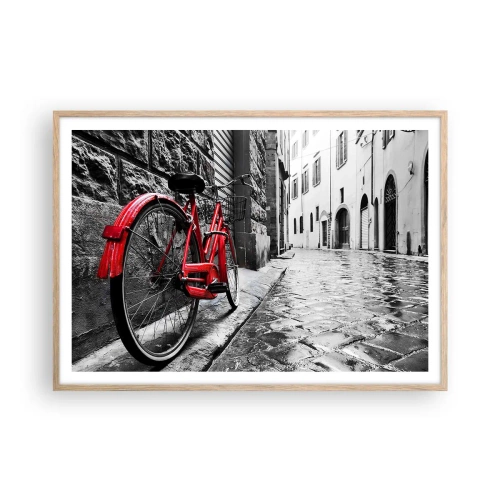 Poster in einem Rahmen aus heller Eiche - Wahre Schönheit wird nicht alt - 100x70 cm