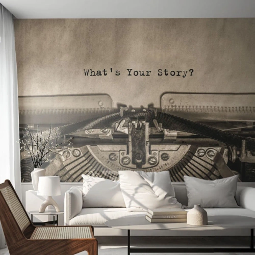 Fototapete Premium Sand - Erzähl es mir - Schäummaschine, Jahrgang, Retro - 400x280 cm