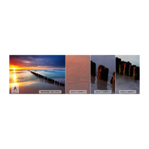 Fototapeten Muster Premium Canvas - Lausche der Stille - Landschaft, Sonnenuntergang, Strand - 100x30 cm