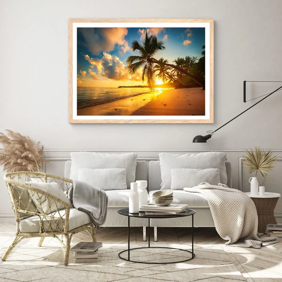 Poster in einem Rahmen aus heller Eiche - Karibischer Traum - 70x50 cm