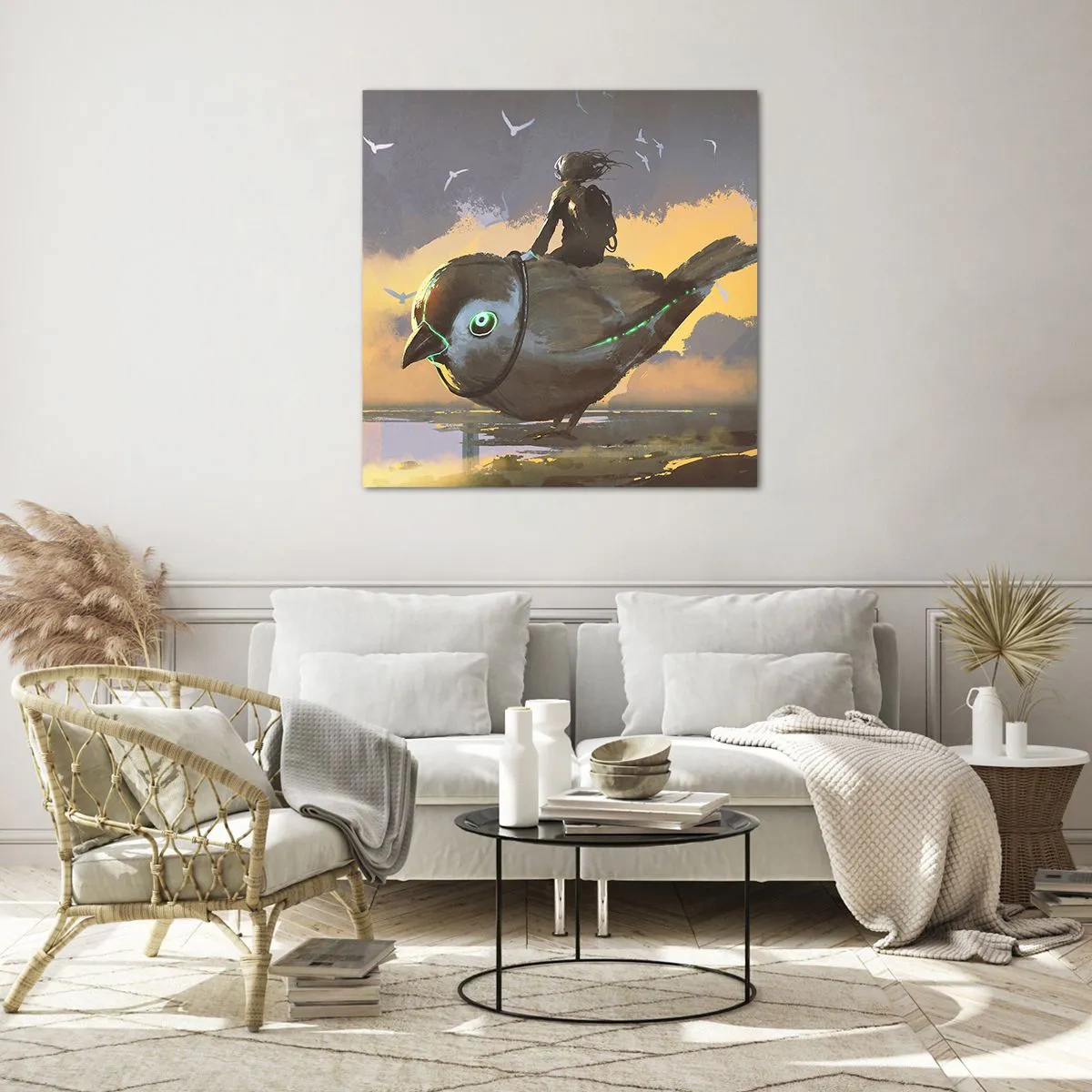 Glasbild - Bild auf glas - Ein Stopp auf einer fantastischen Reise - 30x30 cm