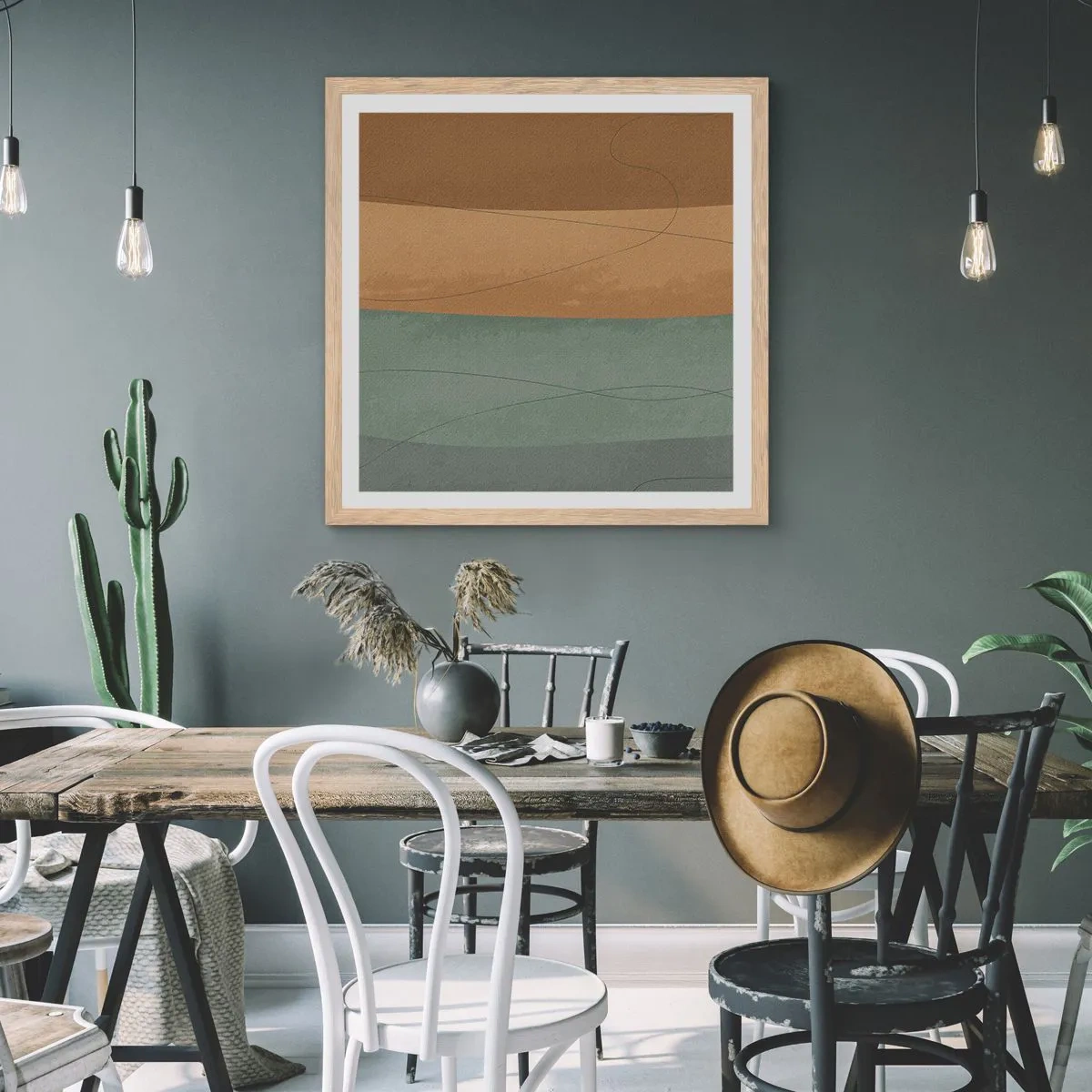 Poster in einem Rahmen aus heller Eiche - Horizontale Komposition - 60x60 cm