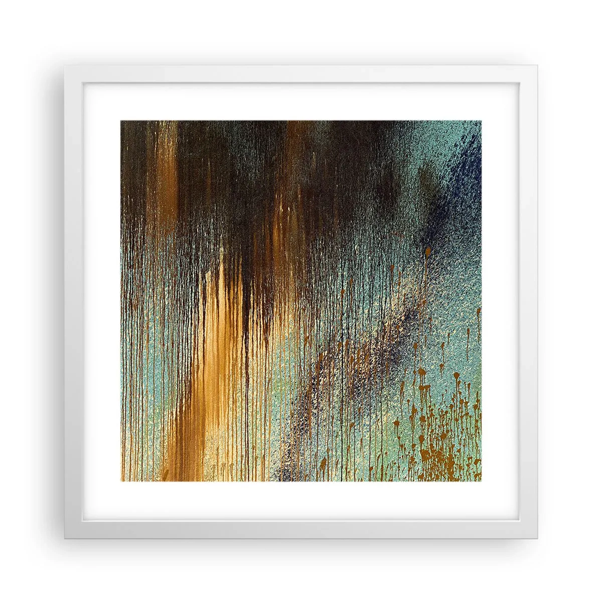 Poster in einem weißen Rahmen - Eine nicht zufällige farbenfrohe Komposition - 40x40 cm