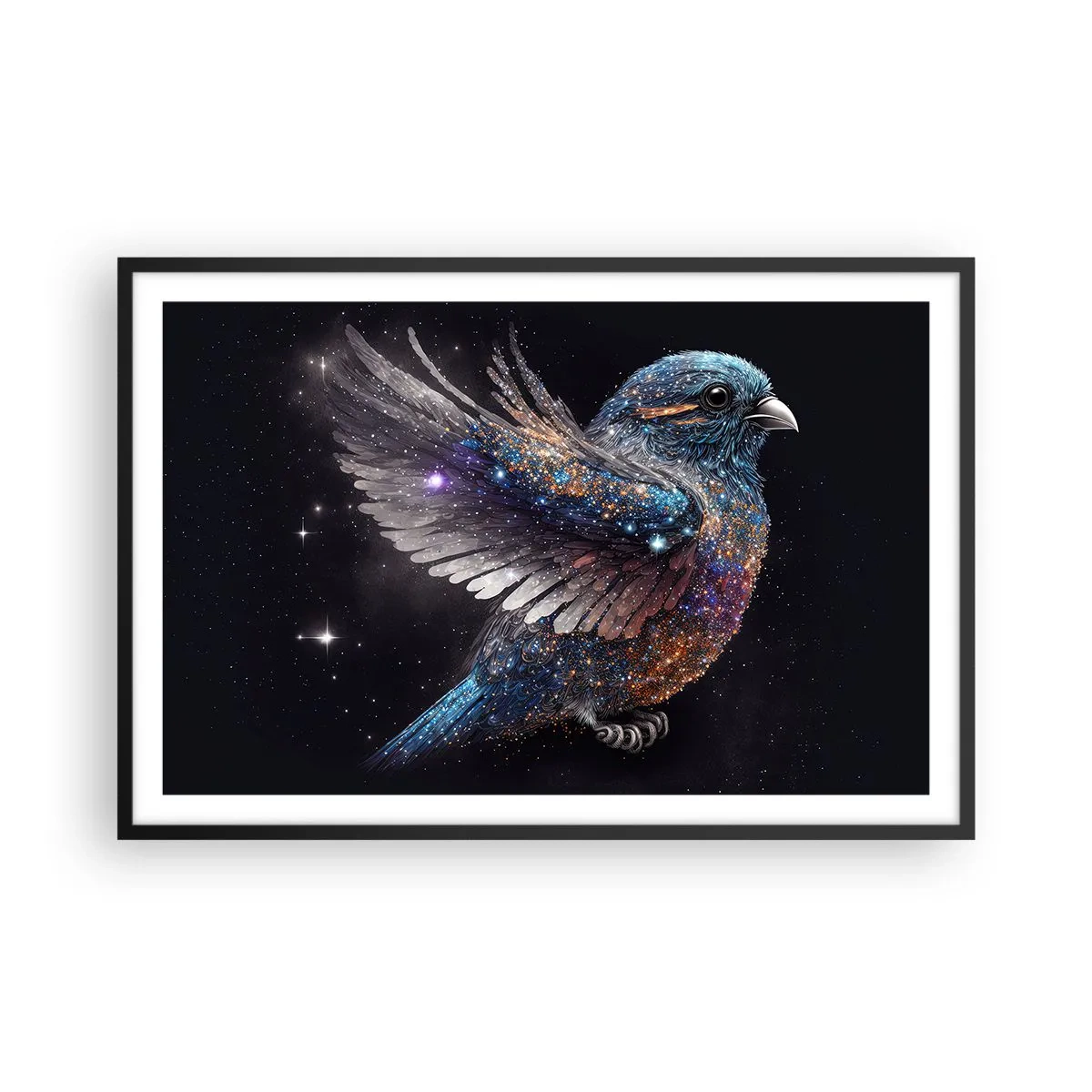 Poster in einem schwarzem Rahmen - Diamantsperling - 91x61 cm