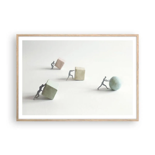 Poster in einem Rahmen aus heller Eiche - Pures Leben - 100x70 cm