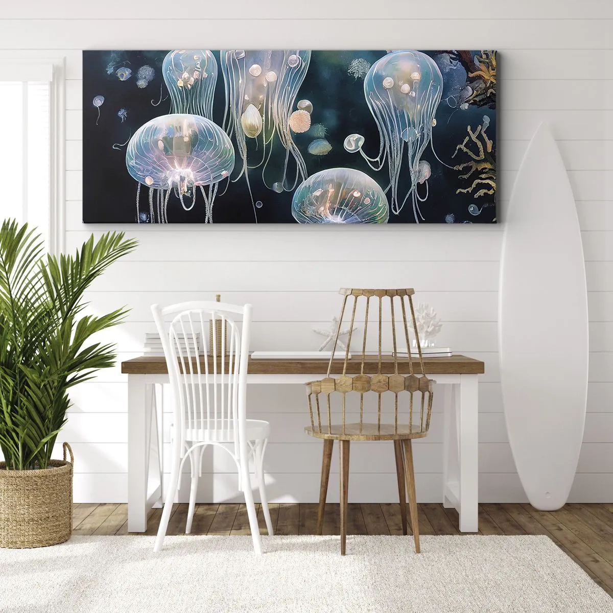 Bild auf Leinwand - Leinwandbild - Unterwasserball - 90x30 cm
