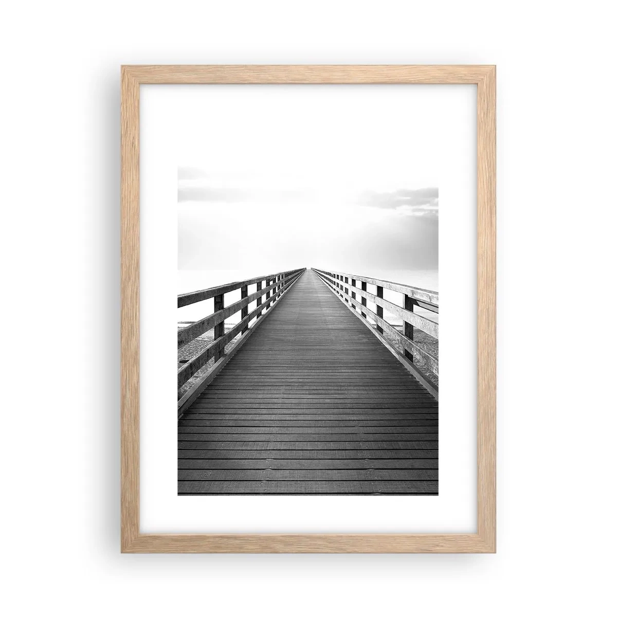 Poster in einem Rahmen aus heller Eiche - In die Ferne ... - 30x40 cm