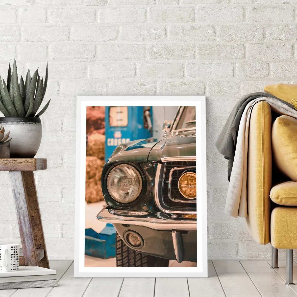 Poster in einem weißen Rahmen - Treffen mit einer Legende - 30x40 cm