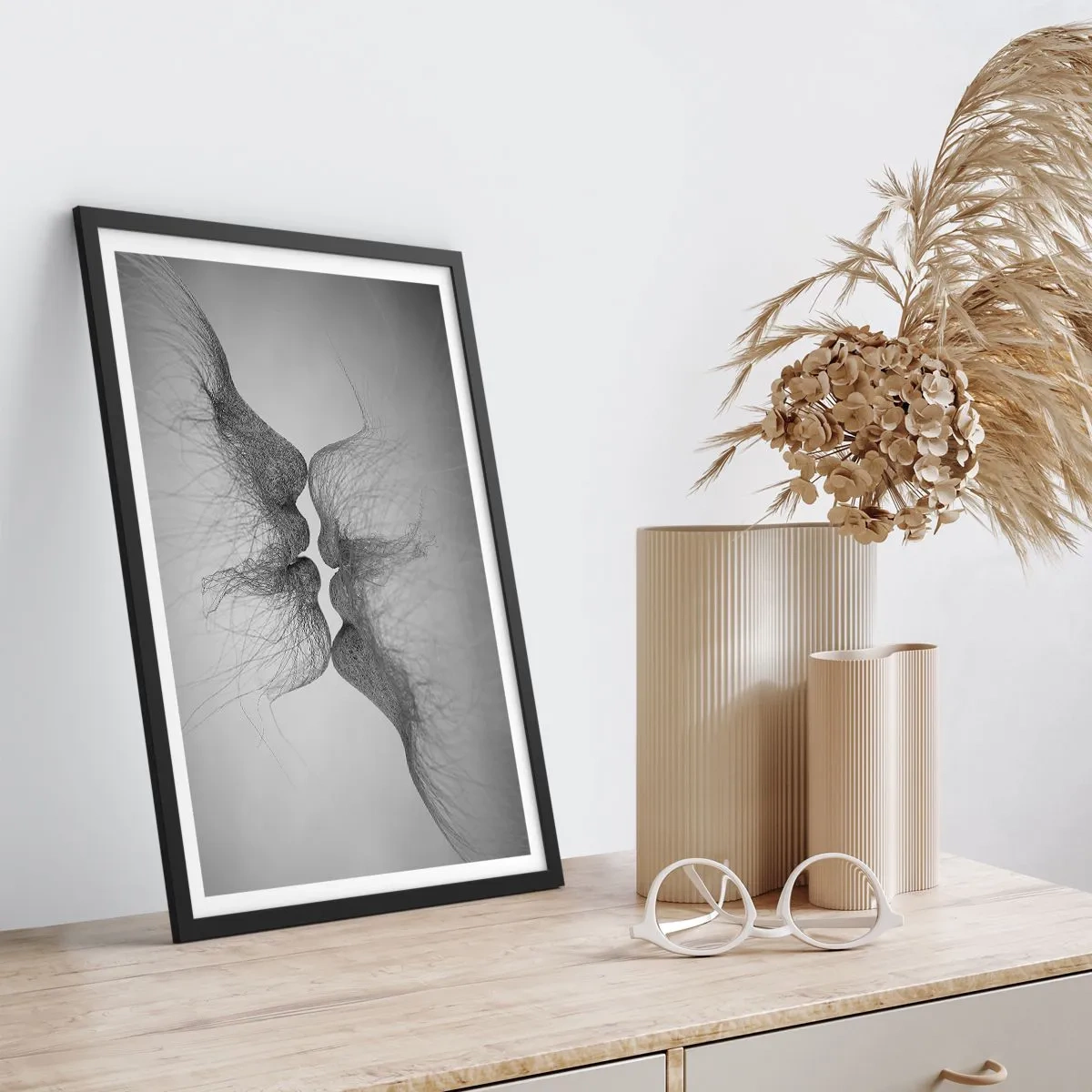 Poster in einem schwarzem Rahmen - Kuss des Windes - 70x100 cm