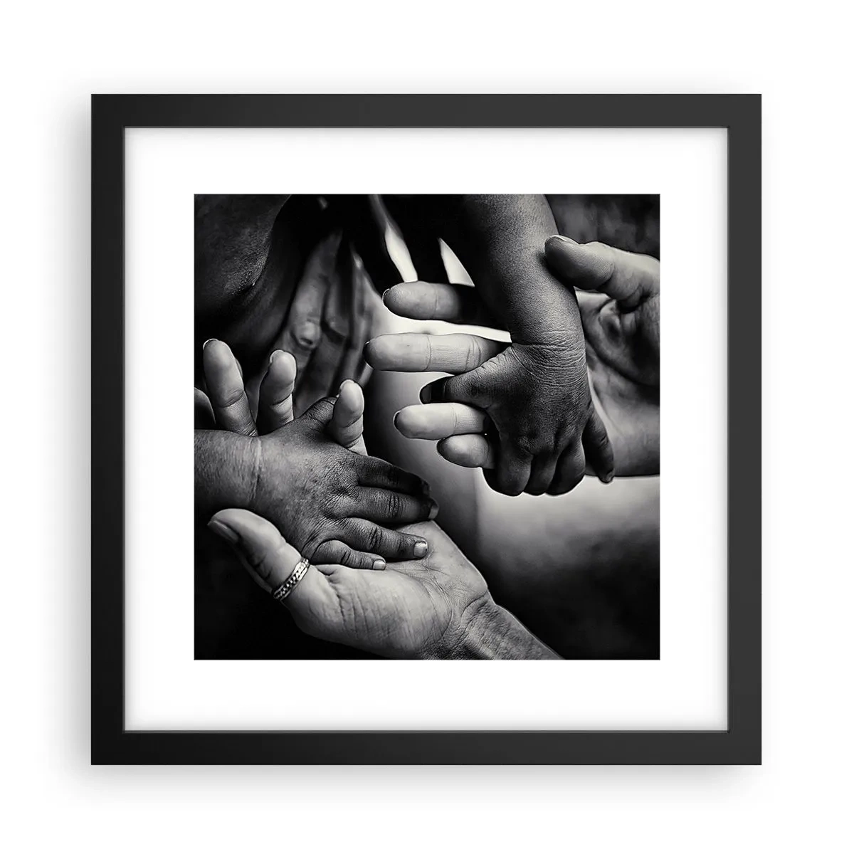 Poster in einem schwarzem Rahmen - Mensch sein - 30x30 cm