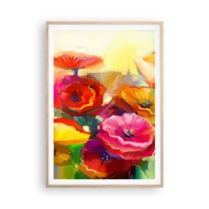 Poster in einem Rahmen aus heller Eiche - Nicht nur rot - 70x100 cm