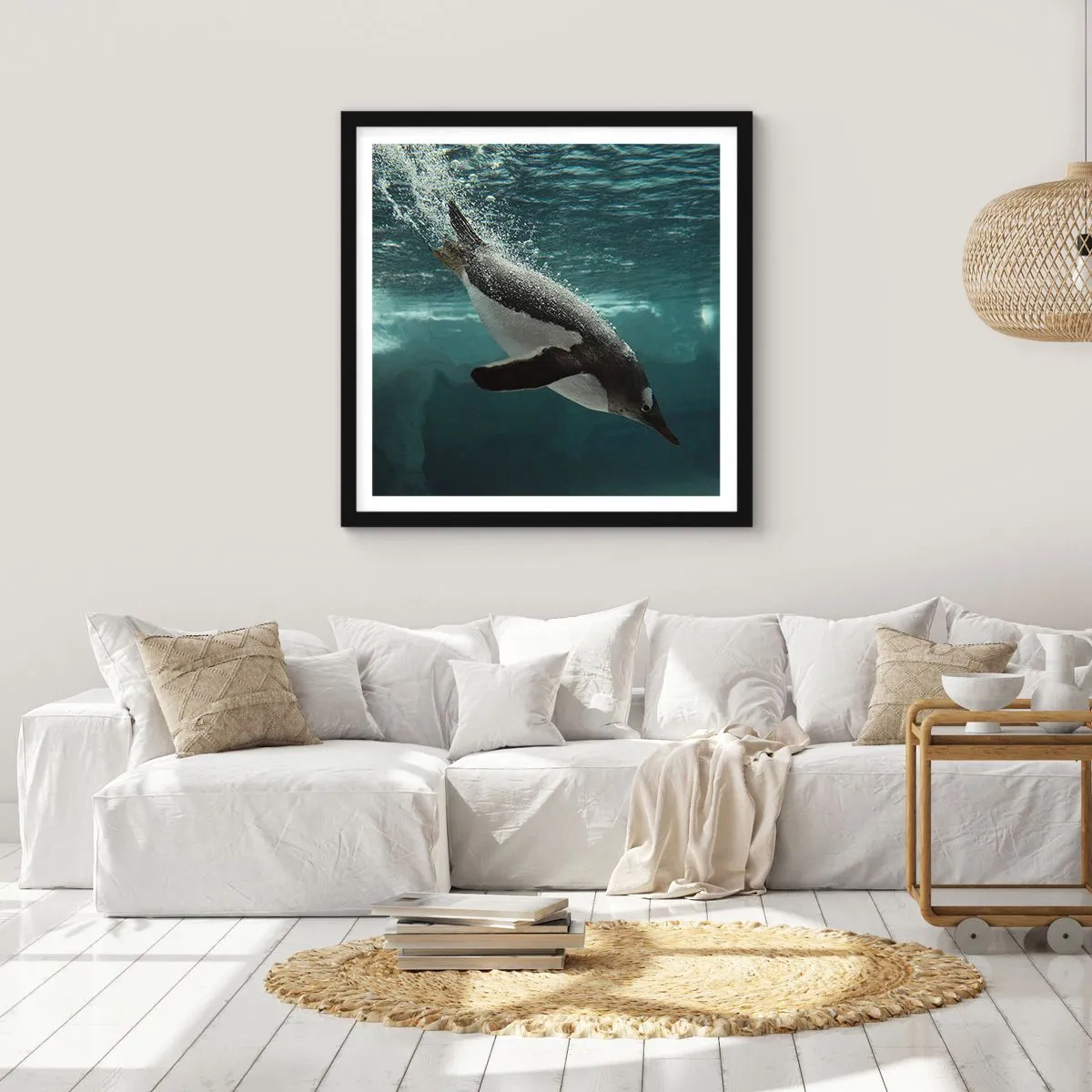 Poster in einem schwarzem Rahmen - Willkommen in meiner Welt - 50x50 cm