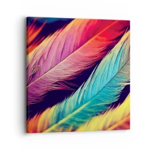 Bild auf Leinwand - Leinwandbild - Gefiederter Regenbogen - 30x30 cm