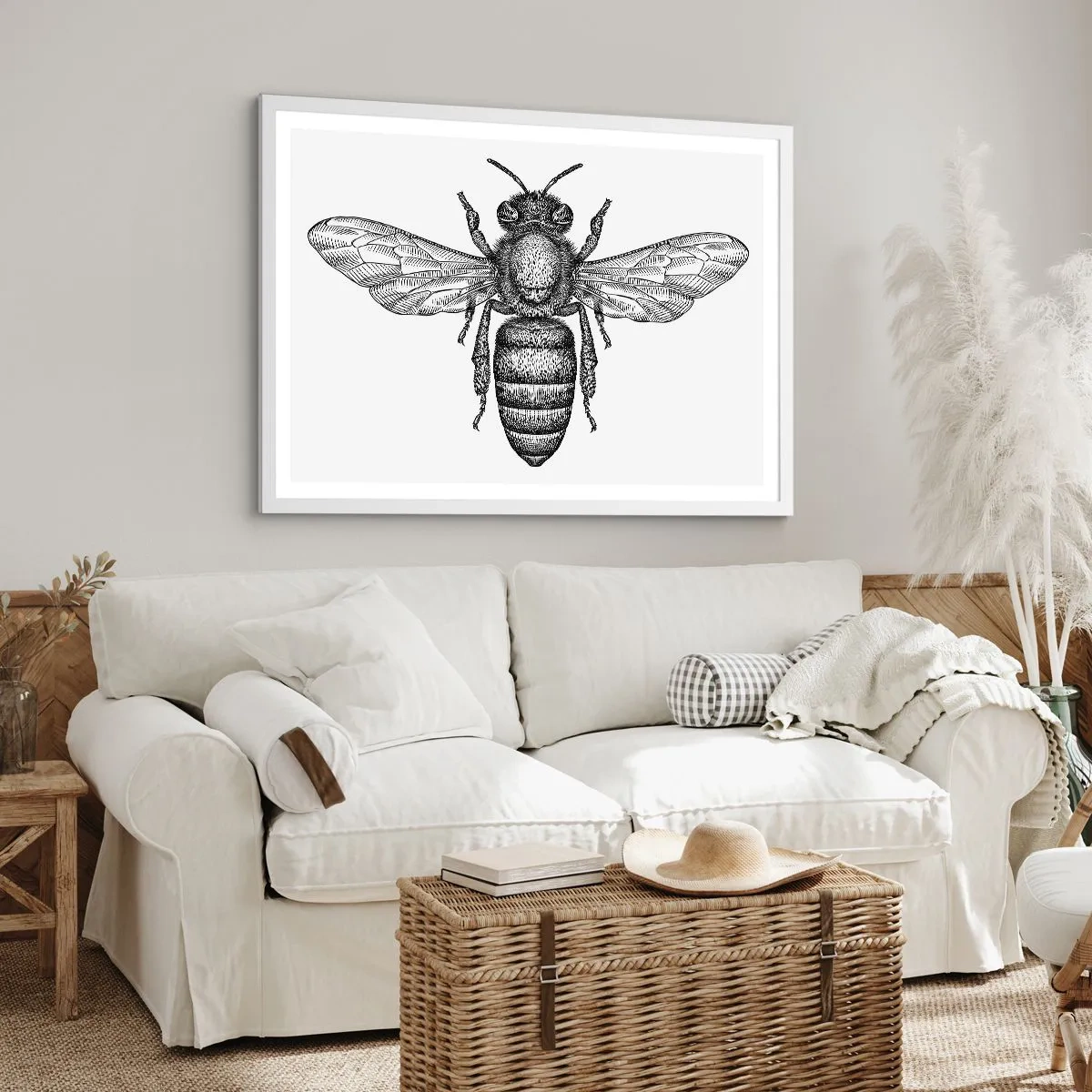 Poster in einem weißen Rahmen - Insektenporträt - 70x50 cm