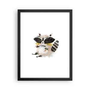 Poster in einem schwarzem Rahmen - Mein Freund der Waschbär - 30x40 cm