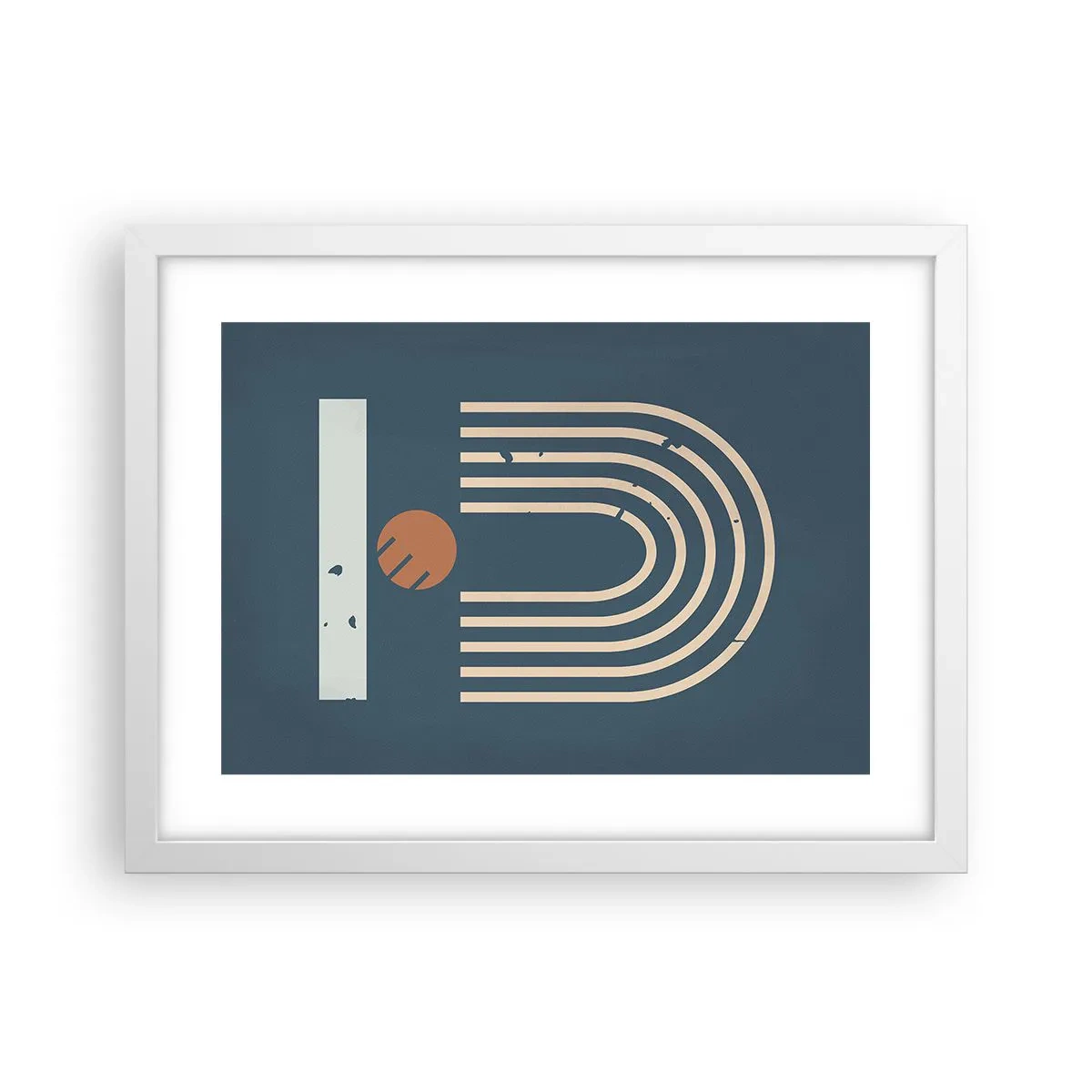 Poster in einem weißen Rahmen - Geometrie auf dem Granatapfel - 40x30 cm