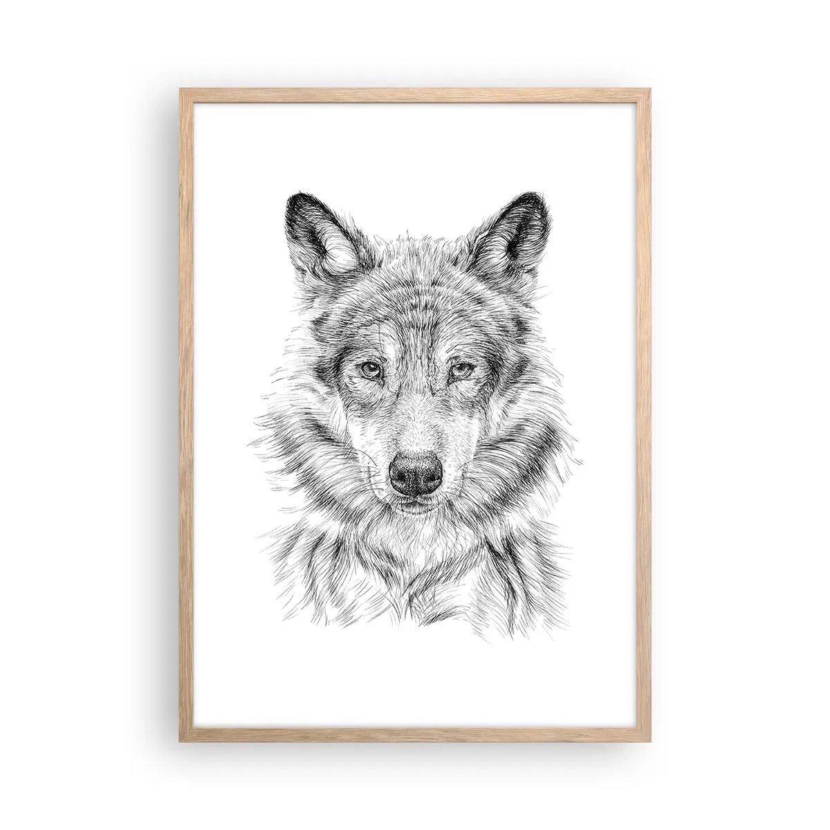 Poster in einem Rahmen aus heller Eiche - Ein geborener Anführer - 50x70 cm