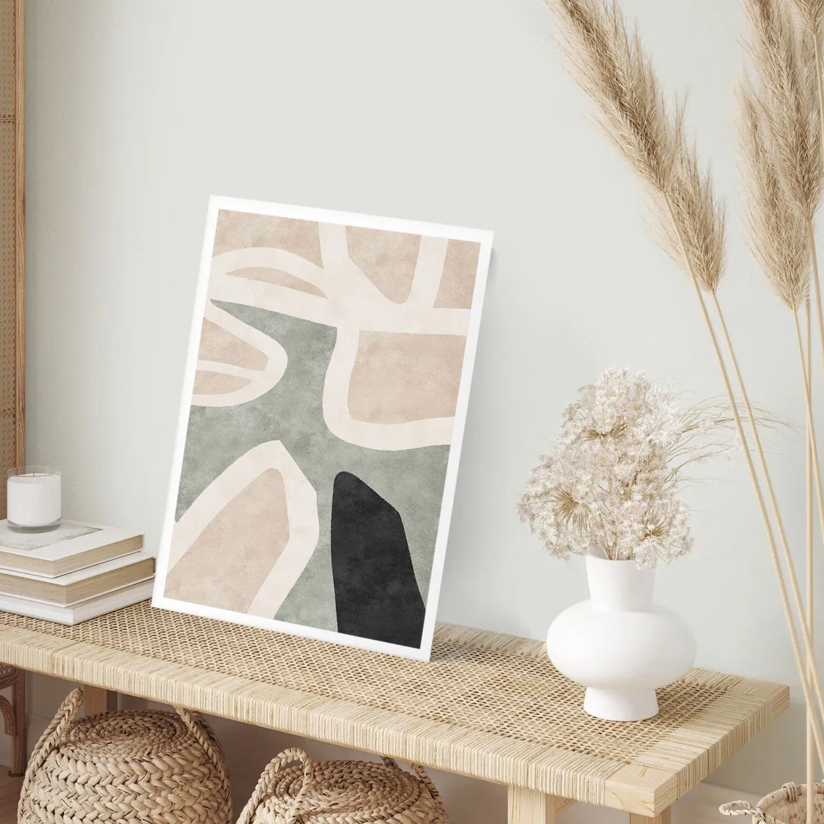 Poster - Komposition mit schwarzem Motiv - 40x50 cm