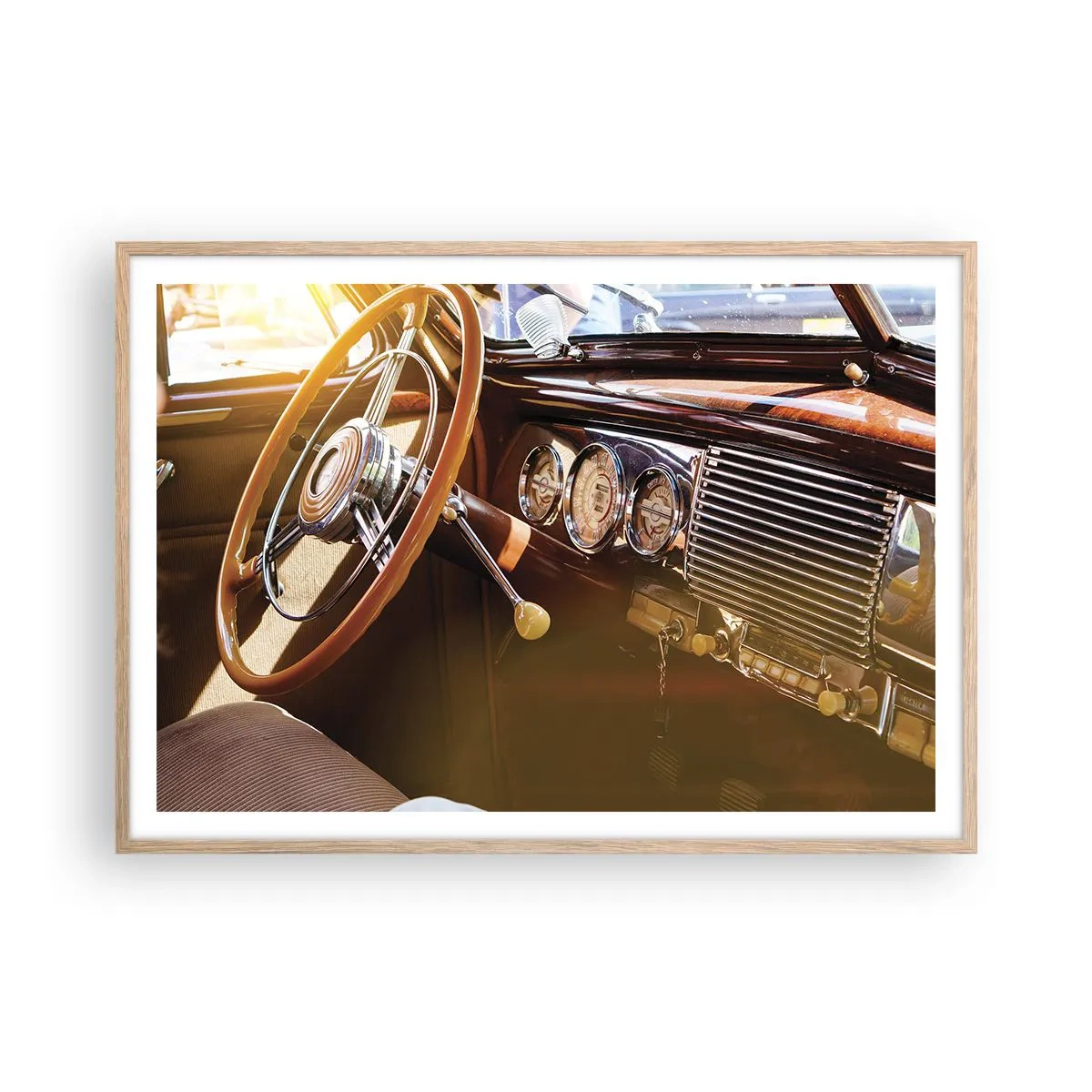 Poster in einem Rahmen aus heller Eiche - Ein Hauch von Luxus aus der Vergangenheit - 100x70 cm
