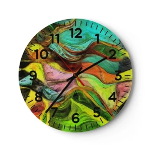 Wanduhr - Glasuhr - Bewegung ist Leben - 30x30 cm