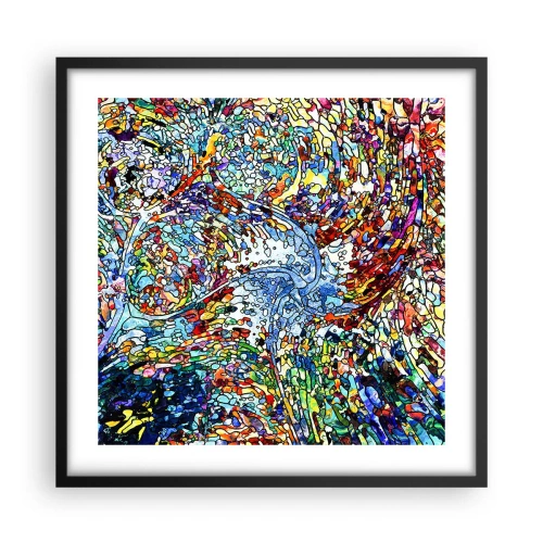 Poster in einem schwarzem Rahmen - Glasmalerei Wassertropfen - 50x50 cm