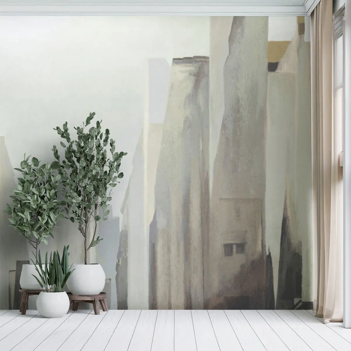 Fototapete Standard Eco - Traum von der Stadt - Minimalistisch, Hell, Stadt - 150x105 cm