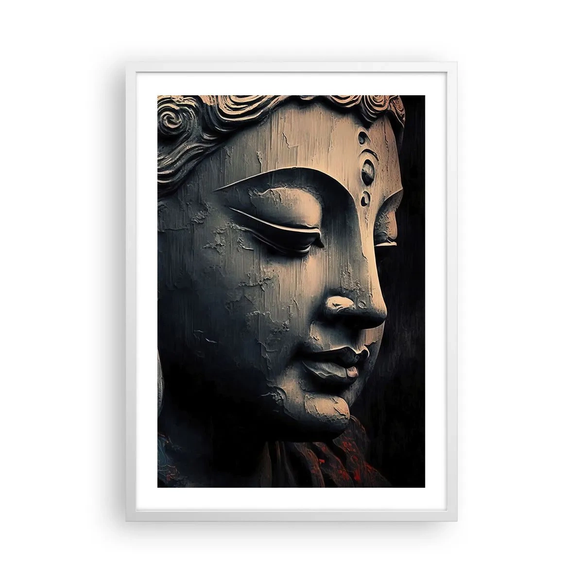 Poster in einem weißen Rahmen - Im Einklang mit der Welt - 50x70 cm