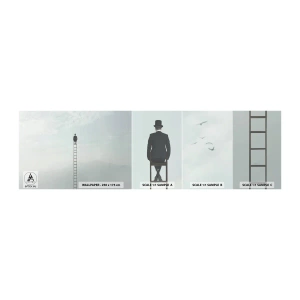 Fototapeten Muster Selbstklebend Deluxe Sticker - Erhebe dich darüber! - Abstraktion, Mann, Stück - 100x30 cm