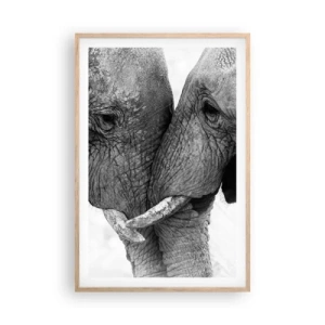 Poster in einem Rahmen aus heller Eiche - Herzliches Geständnis - 61x91 cm