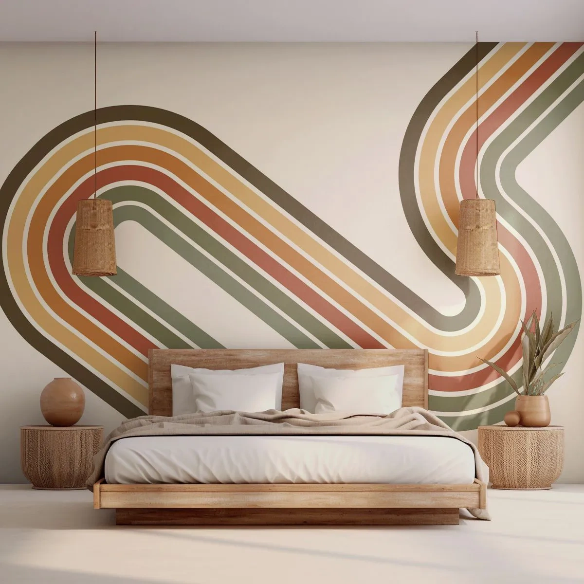 Fototapete Premium Canvas - Zickzack zum Ziel - Abstraktion, Stück, Modernes Muster - 350x256 cm