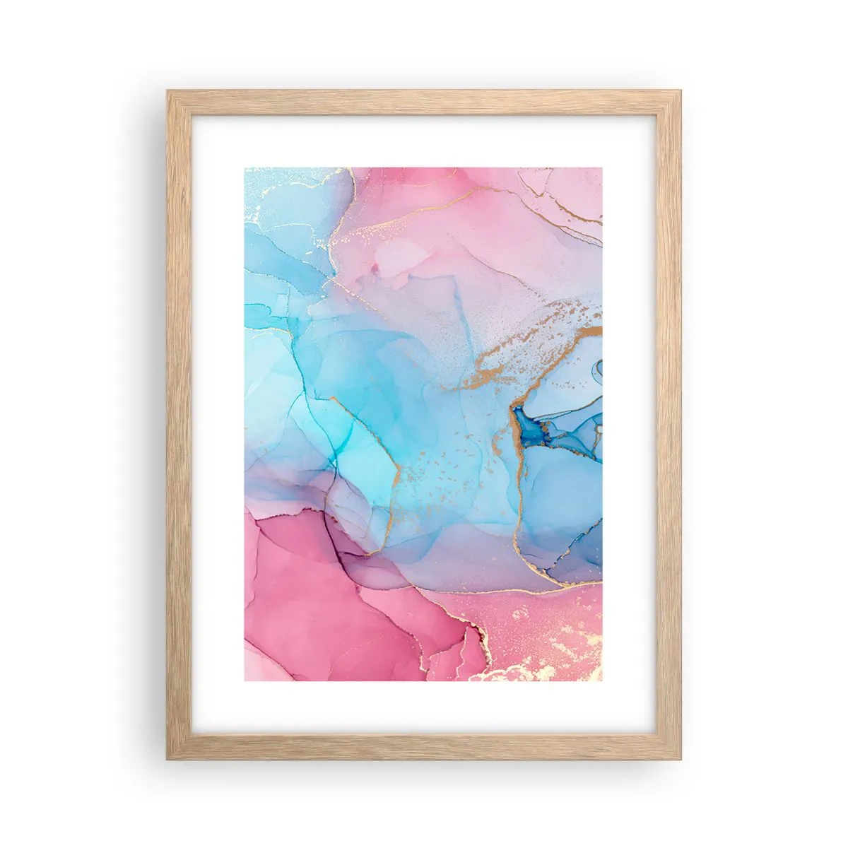 Poster in einem Rahmen aus heller Eiche - Begegnung und Durchdringung - 30x40 cm