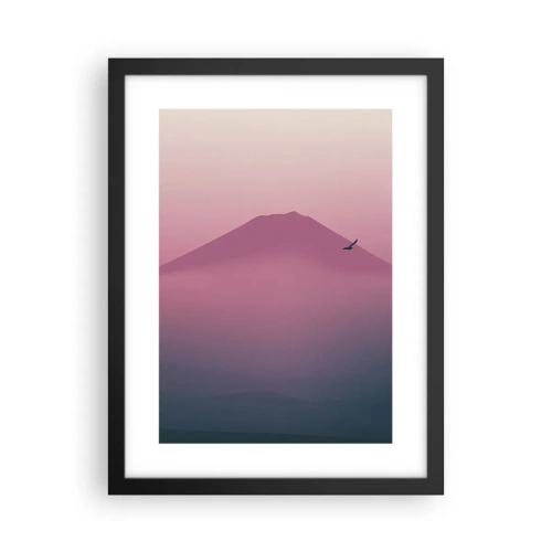 Poster in einem schwarzem Rahmen - Wanderer über den Wolken - 30x40 cm