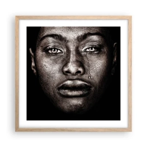 Poster in einem Rahmen aus heller Eiche - Eine Träne - 50x50 cm