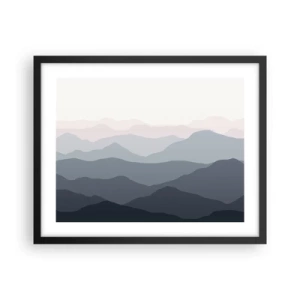 Poster in einem schwarzem Rahmen - Wellen der Berge - 50x40 cm