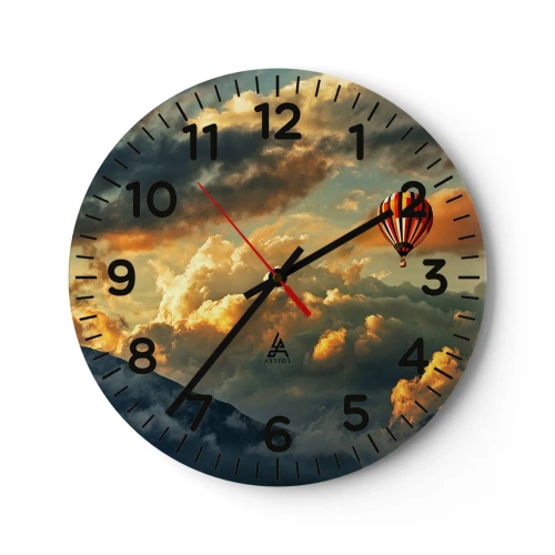 Wanduhr - Glasuhr - Ich fliege, weil ich es will - 40x40 cm