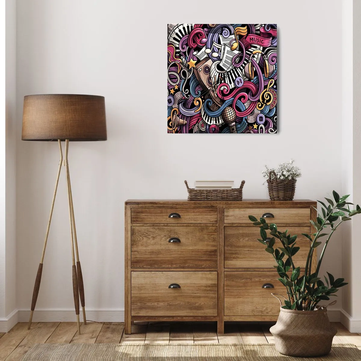 Wanduhr - Glasuhr - Komplizierte Melodie - 40x40 cm