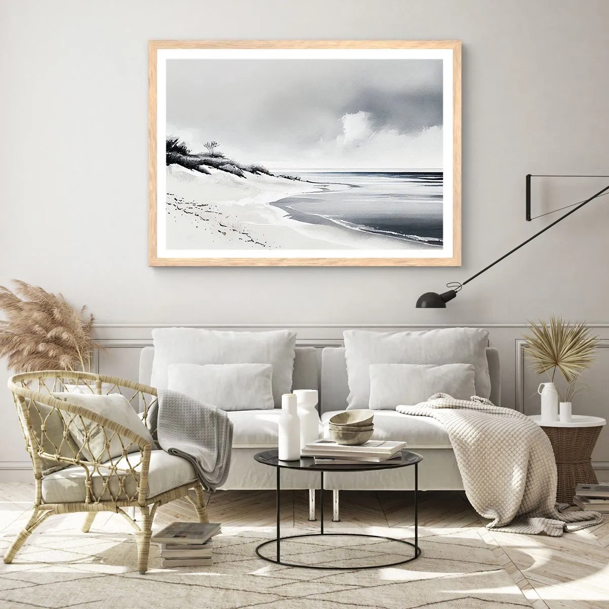 Poster in einem Rahmen aus heller Eiche - Für immer zusammen - 70x50 cm