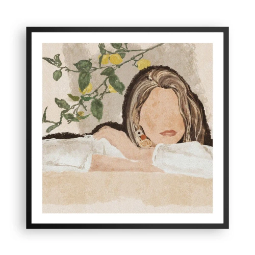 Poster in einem schwarzem Rahmen - Südländische Schönheit - 60x60 cm