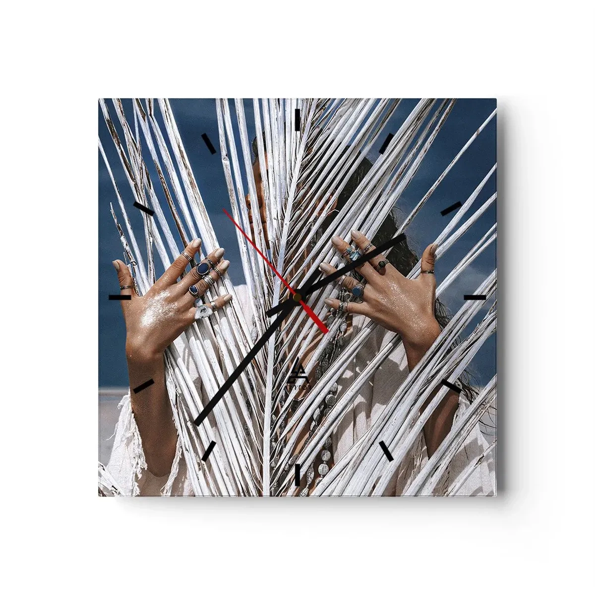 Wanduhr - Glasuhr - Das Mädchen des Schamanen? - 40x40 cm