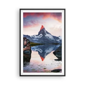 Poster in einem schwarzem Rahmen - Das Herz der Berge ist heiß - 61x91 cm