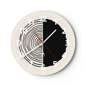 Wanduhr - Glasuhr - Halb und halb - 30x30 cm